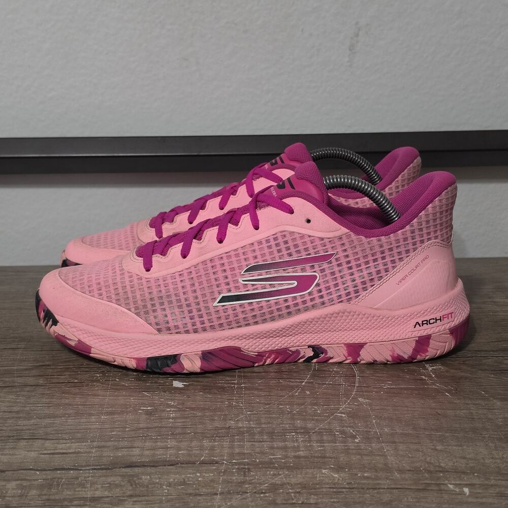 Skechers Viper Court Pro Men’s Athletic Pickleball Shoes Sneakers Size 9.5 Pink